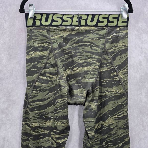 Russell Green Camo Compression Dri Power Scent Stop Leggings Pants Large L - Picture 5 of 8